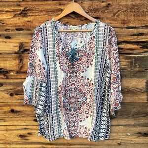 LIVE AND LET LIVE | NWT Bohemian Print Women's Top 1X